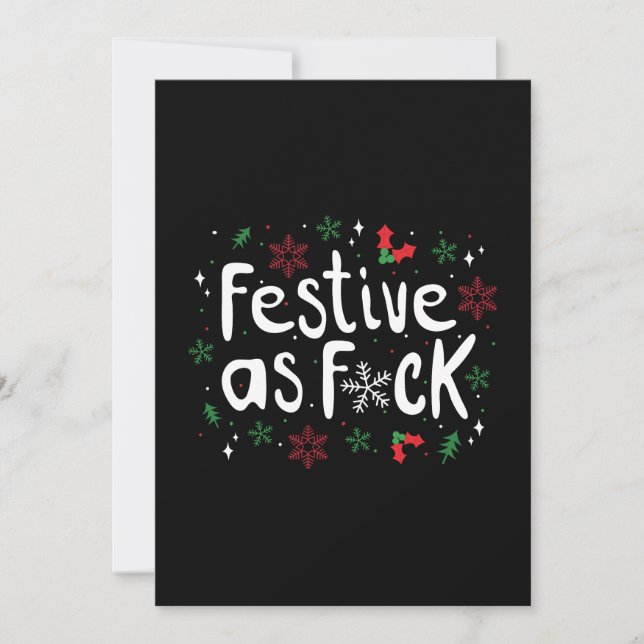Festive AF Christmas Humour Invitation (Front)