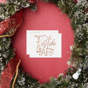 Festive AF Christmas Party Invitation Rose Gold