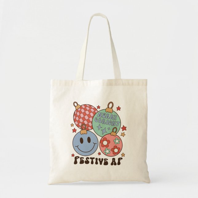 Festive AF Christmas Tote Bag (Front)
