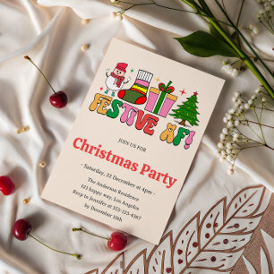 Festive AF Funny Christmas Party   Modern Holiday  Invitation