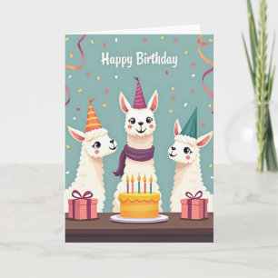 Festive Alpaca Birthday Card