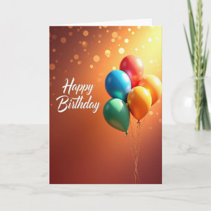 Festive Amber Birthday Card