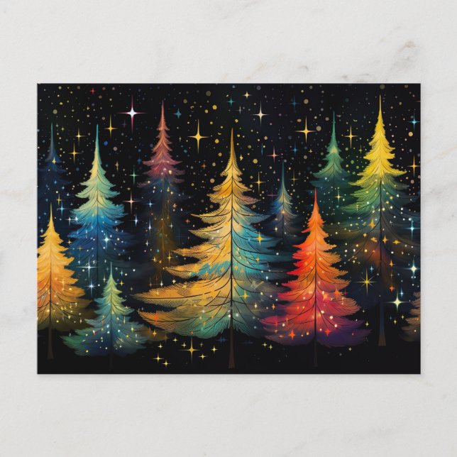 Festive and abstract Christmas Tree Greeting Card (Front)
