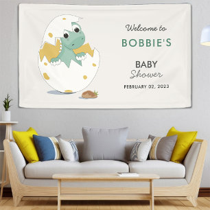 Festive and Adorable Dino-Themed Baby Shower Party Banner