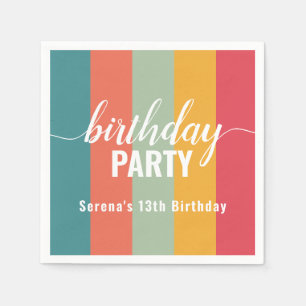 Festive and Bold Colour Swatch Birthday Napkin