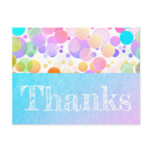 Festive and colourful party "Thank you" postcard.