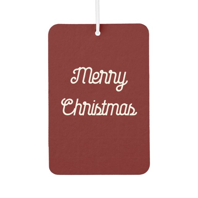 Festive and Cute Merry Christmas or Happy Holidays Car Air Freshener (Front)