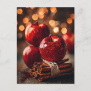 Festive and Elegant Christmas Apples  Postcard