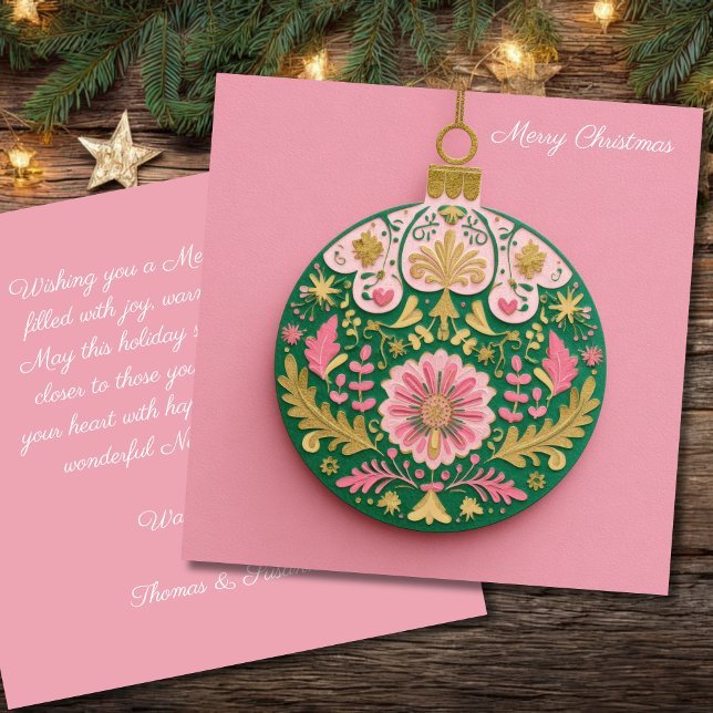Festive and elegant Christmas Bauble Greeting  Card (Creator Uploaded)