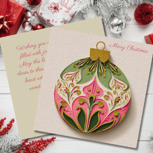Festive and elegant Christmas Bauble Greeting  Card