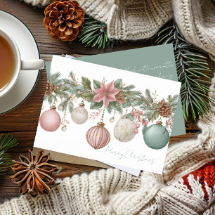 Festive and Elegant Christmas Bauble Greeting Card