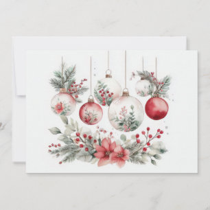 Festive and Elegant Christmas Bauble Greeting Card