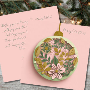Festive and elegant Christmas Baubles Greeting Card