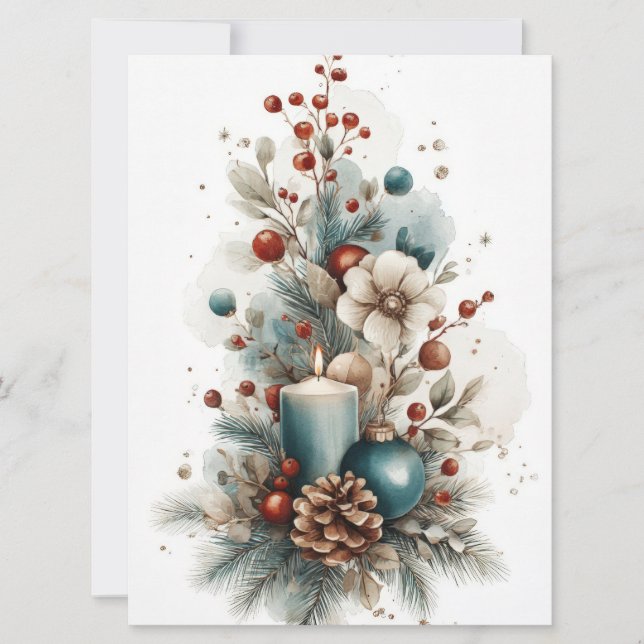 Festive and elegant Christmas Greeting Card (Front)
