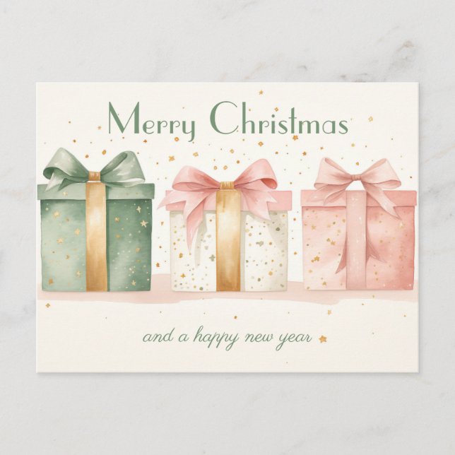 Festive and elegant Christmas Greeting Card (Front)
