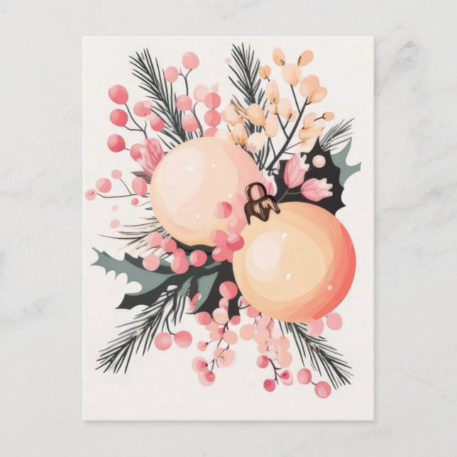 Festive and elegant Christmas Greeting Postcard (Front)