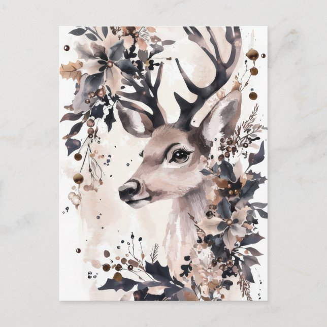 Festive and elegant Christmas Greeting Postcard (Front)