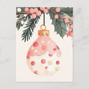 Festive and elegant Christmas Greeting Postcard