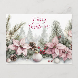 Festive and elegant Christmas Greeting Postcard