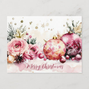 Festive and elegant Christmas Greeting Postcard