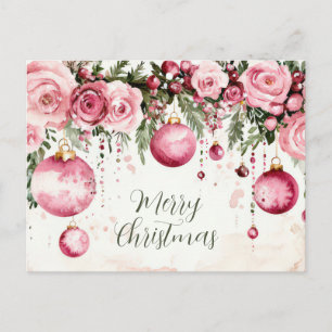 Festive and elegant Christmas Greeting Postcard