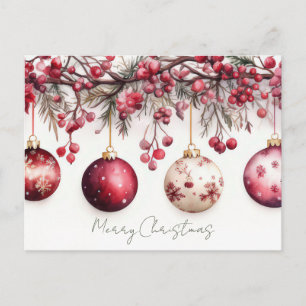Festive and elegant Christmas Greeting Postcard