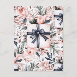 Festive and elegant Christmas Greeting Postcard