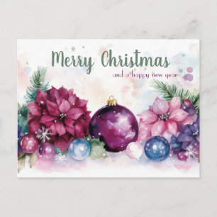Festive and elegant Christmas Greeting Postcard