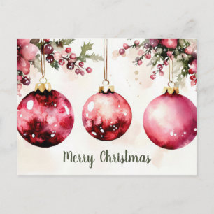 Festive and elegant Christmas Greeting Postcard