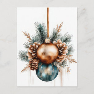 Festive and elegant Christmas Greeting Postcard