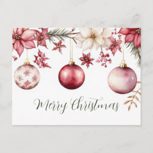 Festive and elegant Christmas Greeting Postcard
