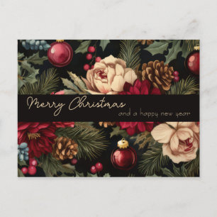 Festive and elegant Christmas Greeting Postcard