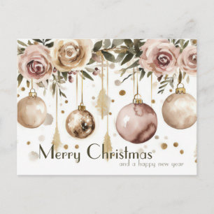 Festive and elegant Christmas Greeting Postcard