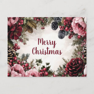Festive and elegant Christmas Greeting Postcard