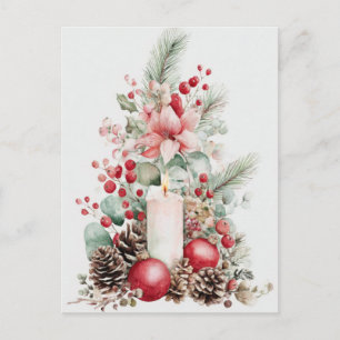 Festive and elegant Christmas Greeting Postcard