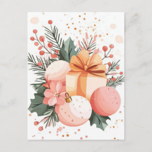 Festive and elegant Christmas Greeting Postcard