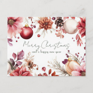 Festive and elegant Christmas Greeting Postcard