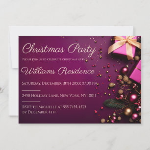 Festive and elegant Christmas Party Invitation