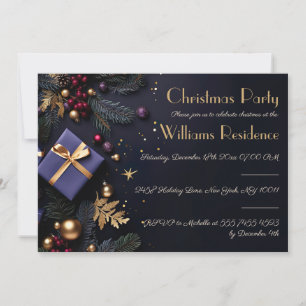 Festive and elegant Christmas Party Invitation