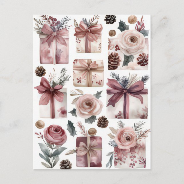 Festive and elegant Christmas Postcard (Front)