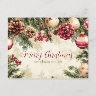 Festive and elegant Christmas Postcard