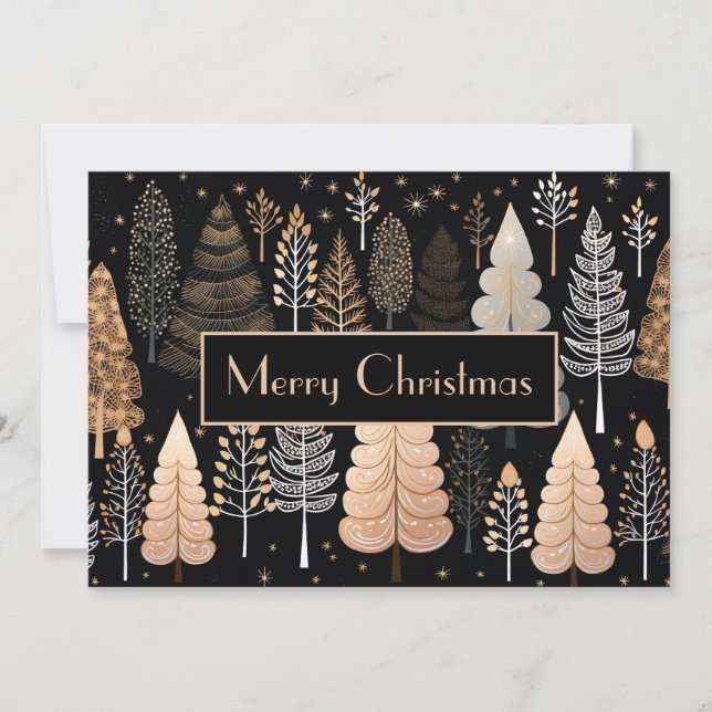 Festive and elegant Christmas Tree greeting Card (Front)