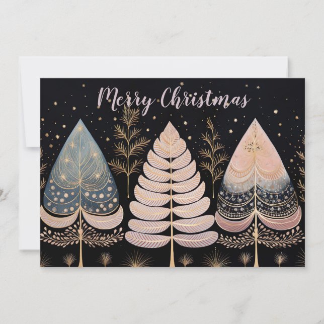Festive and elegant Christmas Tree Greeting Card (Front)