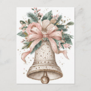 Festive and elegant Pastel Christmas Bell Postcard