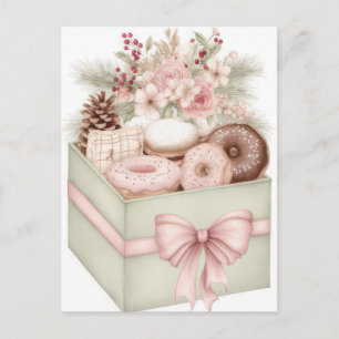 Festive and elegant Pastel Christmas Gift Box Holiday Postcard