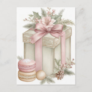 Festive and elegant Pastel Christmas Gift Box Postcard