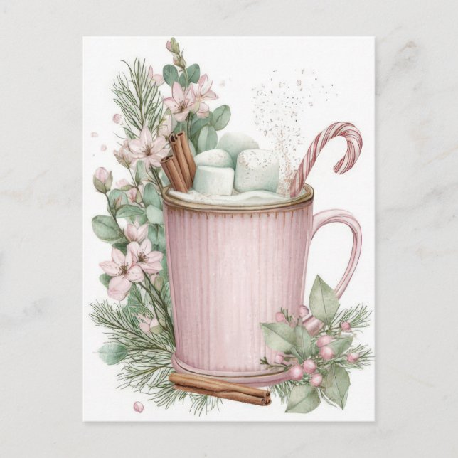 Festive and elegant Pastel Christmas Mug Postcard (Front)