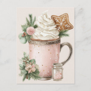 Festive and elegant Pastel Christmas Mugs Postcard