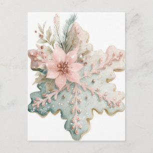 Festive and elegant Pastel Christmas Snowflake Postcard