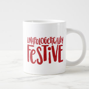 Festive and funny red glitter holiday large coffee mug